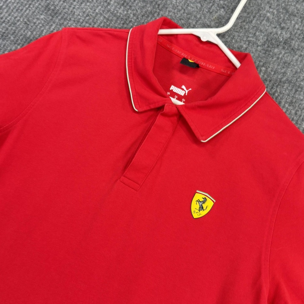 Scuderia Ferrari Puma Polo Shirt Mens Large Red‎ Racing Formula 1 Short Sleeve